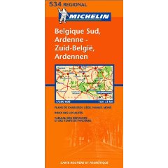 Carte routire Belgique sud Ardennes