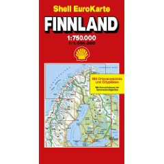 Carte routière de la Finlande.
